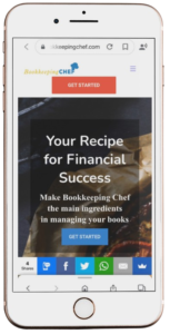 Bookkeeping chef mobile homepage