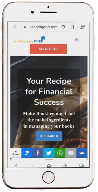 Bookkeeping chef mobile homepage