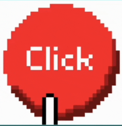 Gif of pointer clicking a red 8-bit button that says "click".
